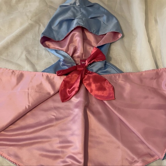 Fairy Godmother Cinderella Little Girl DISNEY Blue Hooded Cape w/ Pink Bow - Picture 4 of 6